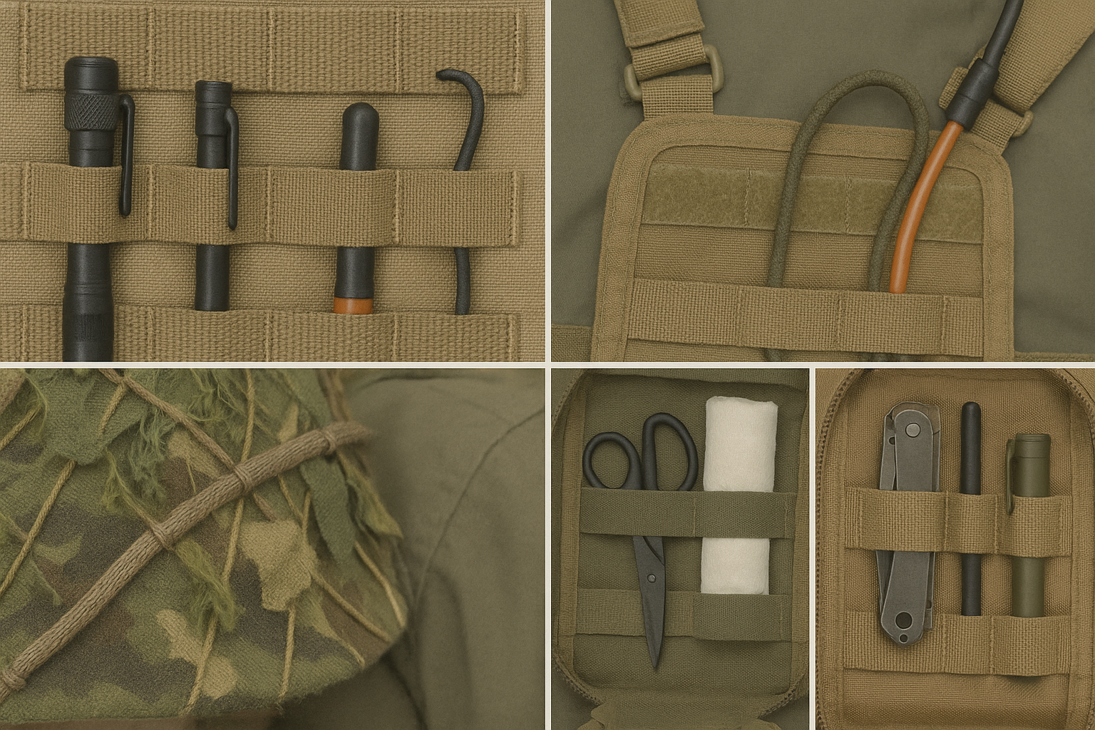 Military elastic tape for tactical gear and equipment